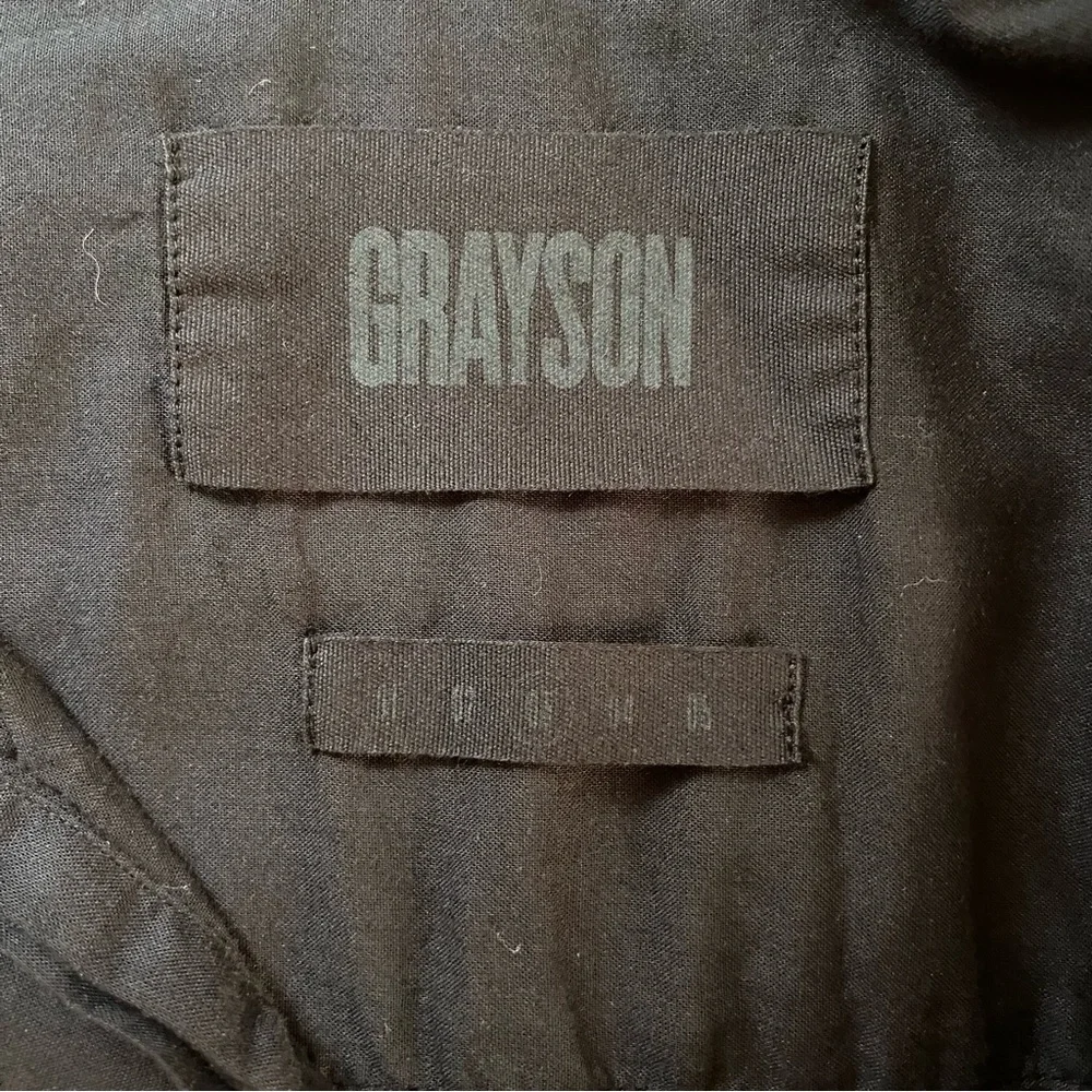 GRAYSON CHANGEMAKER DRESS BLACK COTTON DROP WAIST LONG SLEEVE POCKETS SIZE M